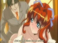 Beautiful anime girl with red hair got fingered and fucked